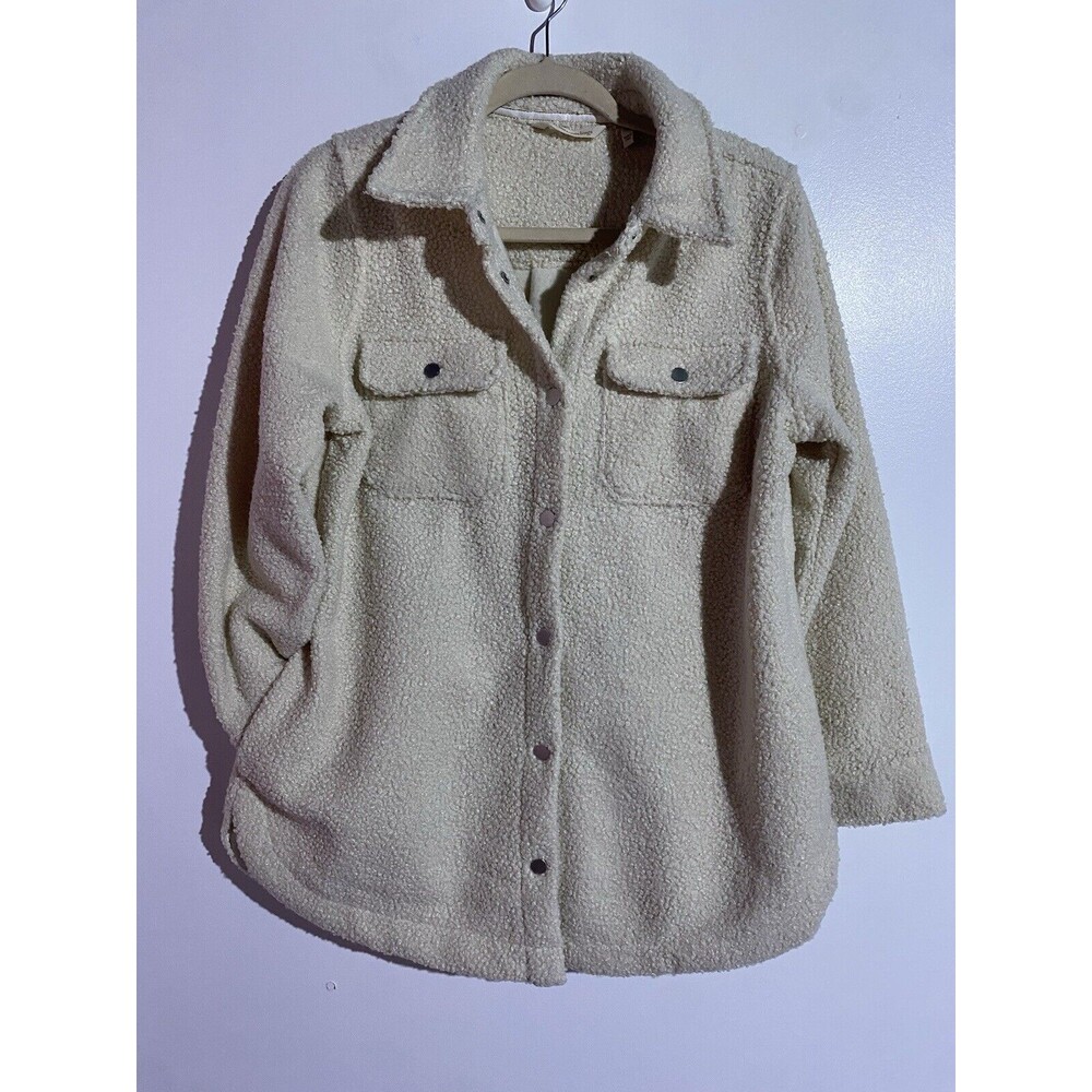 Soft Surroundings Shacket PS beige Sherpa Boho Oversized Minimalist Granola girl